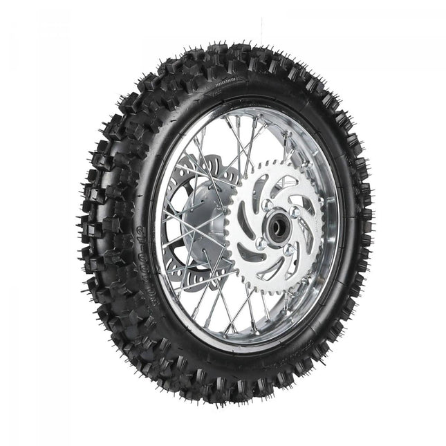 Rear Wheel 12 Pit Bike 12mm Axle, 12-80/100, Complete, CRF50 Models
