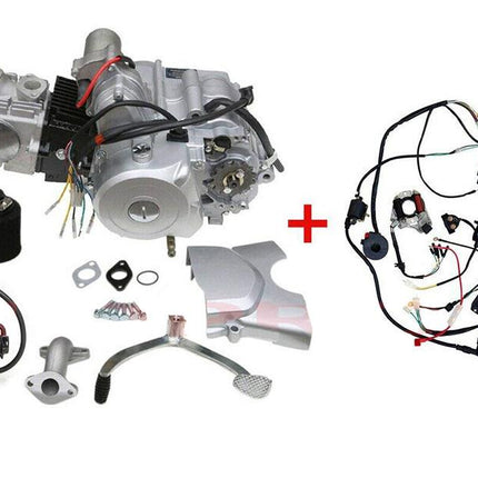 125cc Pit Bike Engine Semi Auto W/reverse, Complete Running Engine Package, Carb & Electrics Included