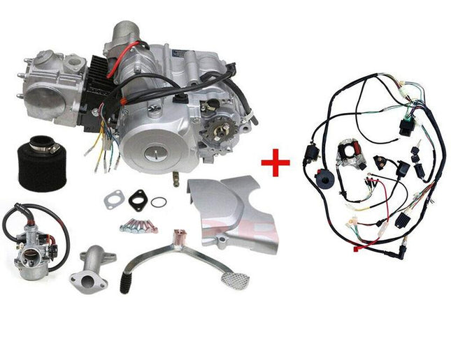 125cc Pit Bike Engine Semi Auto W/reverse, Complete Running Engine Package, Carb & Electrics Included