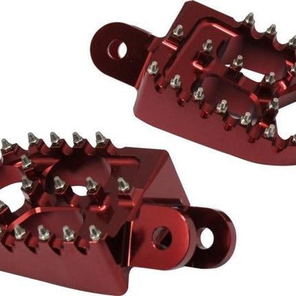 Foot Peg Set Alu. CR80/85 XR250/600, Aluminum Red, Billet ASF-331