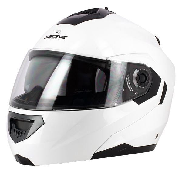 Helmet Road Xs 54 Gloss White, Flip Up Double Visor Osone S520, MOS2G1001