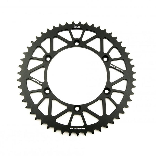 REAR SPROCKET ALLOY BLACK 460, JTA460.51BLK 7075-T6 Aluminium