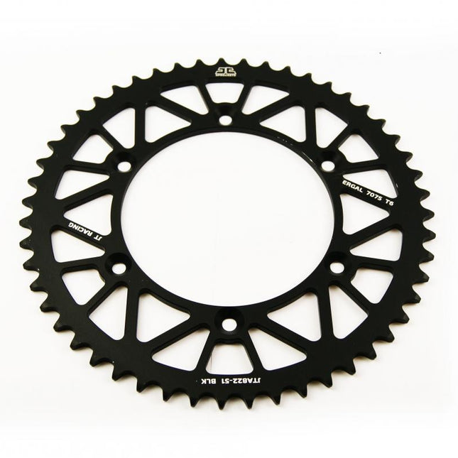 REAR SPROCKET ALLOY BLACK 822, JTA822.51BLK 7075-T6 Aluminium