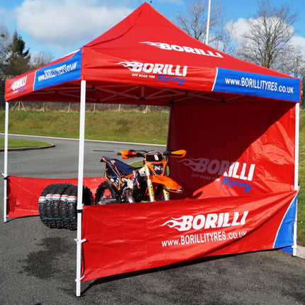 Gazebo / Canopy Tent 3x3m, Borilli Support Pop Up Tent, With Back & Half Sides