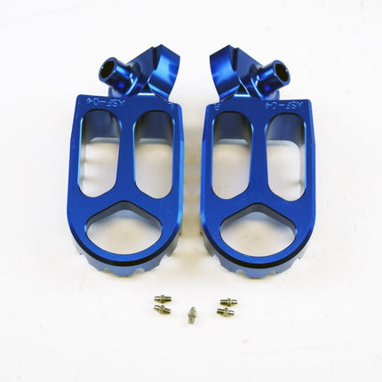 Foot Pegs Blue Fantic/yamaha, FIR ASF-04, Cnc Alloy, 17D-27411-00-00, 17D-27421-00-00