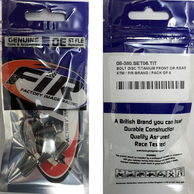 Bolt Disc Titanium Front Or Rear, KTM / / Pack Of 6, KTM OEM REF:59009062013 2001>2020