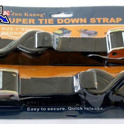 TIE DOWN 1 inch x 6ft 500KGS BLACK