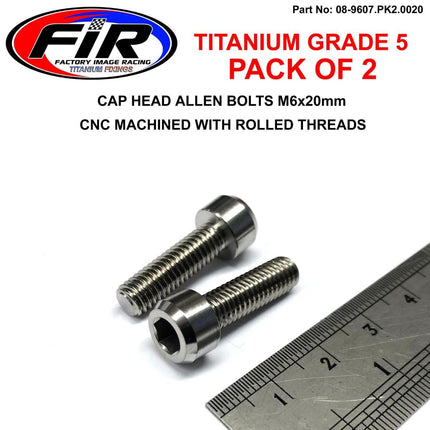 Titanium Allen Bolt M6x20, Grade 5 Ti - Pack Of 2
