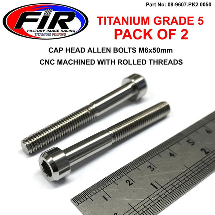 Titanium Allen Bolt M6x50, Grade 5 Ti - Pack Of 2