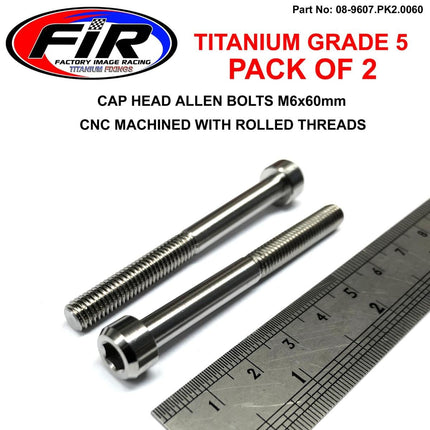 Titanium Allen Bolt M6x60, Grade 5 Ti - Pack Of 2