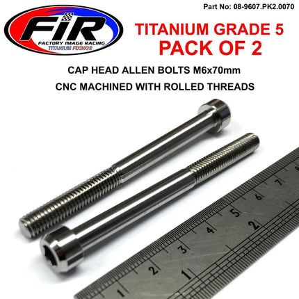 Titanium Allen Bolt M6x70, Grade 5 Ti - Pack Of 2
