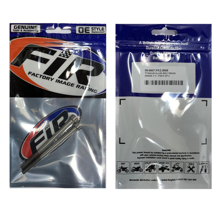 Titanium Allen Bolt M6x85, Grade 5 Ti - Pack Of 2