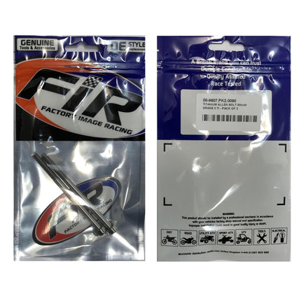 Titanium Allen Bolt M6x90, Grade 5 Ti - Pack Of 2