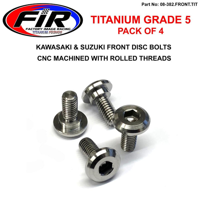 Ti GR5 Bolts Disc Kaw/suz KIT/4, Titanium Front Kit RM KX Kxf, / FIR Brand