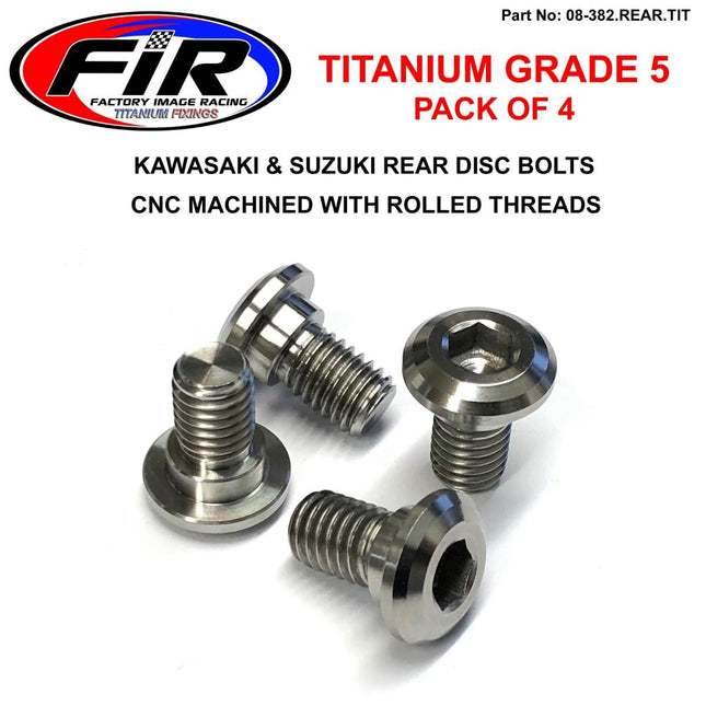 Ti GR5 Bolts Disc Kaw/suz KIT/4, Titanium Rear Kit RM KX Kxf, / FIR Brand