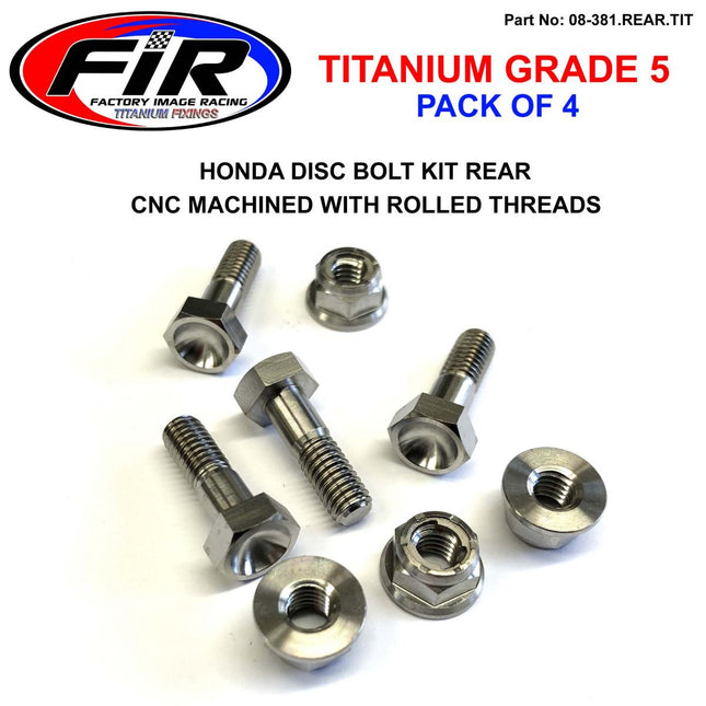 Ti GR5 Bolts Disc Honda KIT/4, Titanium Rear Kit 95>2021, / FIR Brand