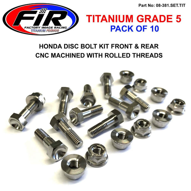 Ti GR5 Bolts Disc Honda KIT/10, Titanium Front & Rear Kit 95>2021, / FIR Brand