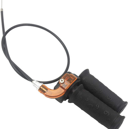 THROTTLE MINI GRIP SET + CABLE, Handle Grip Throttle Clamp 49cc Pocket Bike Mini Moto Quads Twist Throttle Accelerator Grip