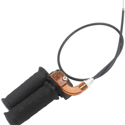 THROTTLE MINI GRIP SET + CABLE, Handle Grip Throttle Clamp 49cc Pocket Bike Mini Moto Quads Twist Throttle Accelerator Grip