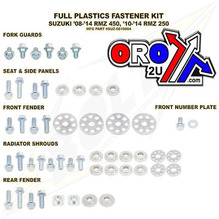 Plastic Bolt Kit RMZ250/450, Bolt Hardware SUZ-0810004