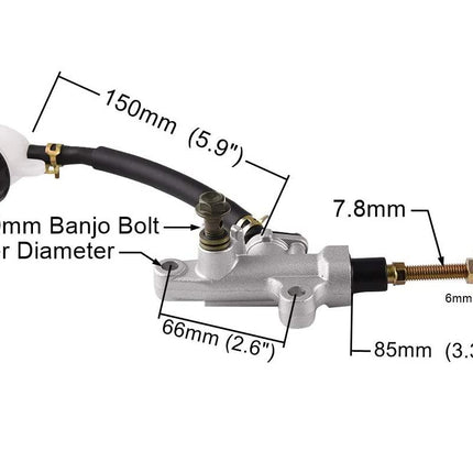 Master Cylinder Rear Yamaha 1987-2013 Yfm 350 X Raptor Banshee Warrior 5FK-2583V-00-00 With 90* Reservoir