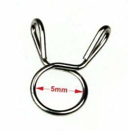 Hose Clamp / Clip ID: 5mm Pack 50, OD Pipe Dia Range 5.1mm - 6mm