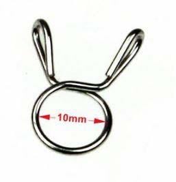 Hose Clamp / Clip ID: 10mm Pack 50, OD Pipe Dia Range 10.5mm - 11mm