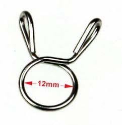 Hose Clamp / Clip ID: 12mm Pack 50, OD Pipe Dia Range 12.5mm - 13mm