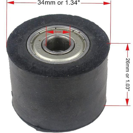 Chain Roller Black IDxODxW 8x34x26, Long Lasting / 34mm OD