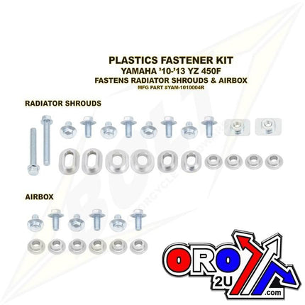 Plastic Bolt Kit YZF450 10-13, Bolt Hardware YAM-1010004R