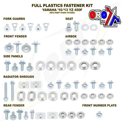 Plastic Bolt Kit YZF450 10-13, Bolt Hardware YAM-1010004