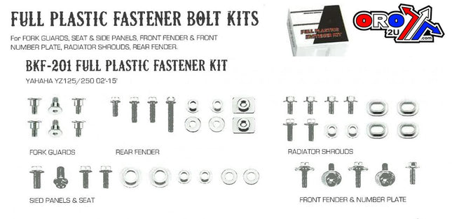 Plastic Bolt Kit Yamaha Style, Full Plastic Fastener Kit