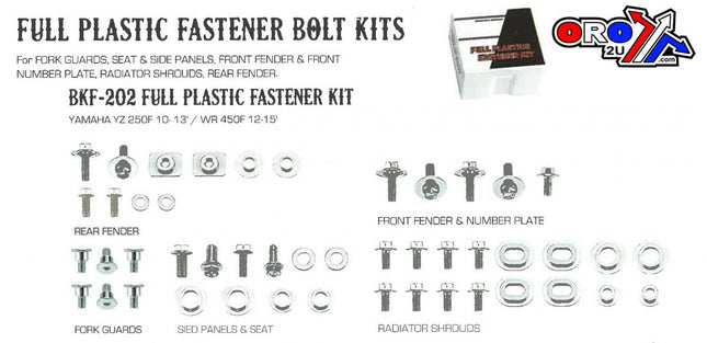 Plastic Bolt Kit Yamaha Style, Full Plastic Fastener Kit