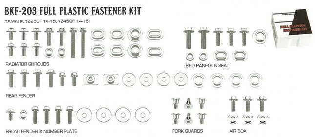 Plastic Bolt Kit Yamaha Style, Full Plastic Fastener Kit