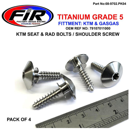 KTM Seat & Rad Bolt Pack Of 4, Titanium GR5 / Shoulder Screw, KTM OEM REF:79107011000