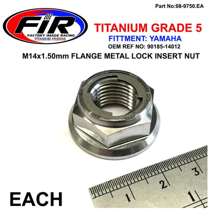 Yamaha Rear Spindle Nut YZ85, Titanium GR5 / M14x1.50mm / Each, / 90185-14012 / 09-2020