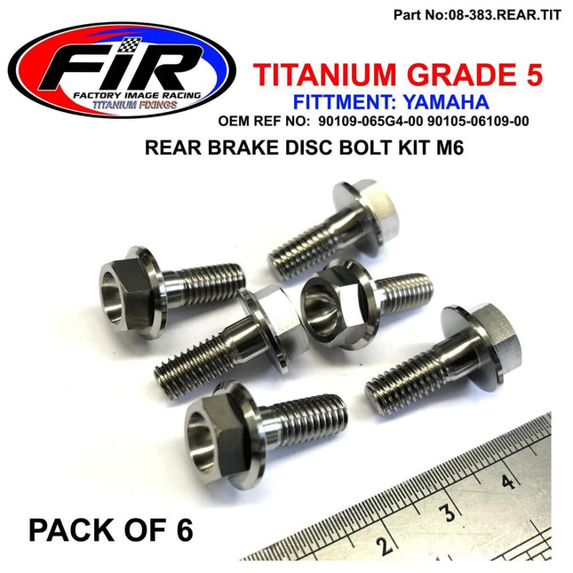 Bolt Disc Yamaha Rear KIT/6, Titanium / / M6, 90109-065G4-00 / 90105-06109-00
