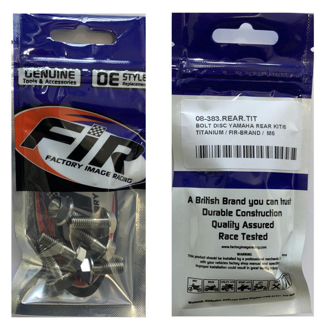 Bolt Disc Yamaha Rear KIT/6, Titanium / / M6, 90109-065G4-00 / 90105-06109-00