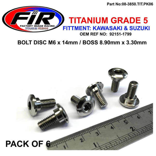 GR5 Bolt Disc M6 x 14mm Boss 8.9, Titanium / Pack 6 / 92151-1799