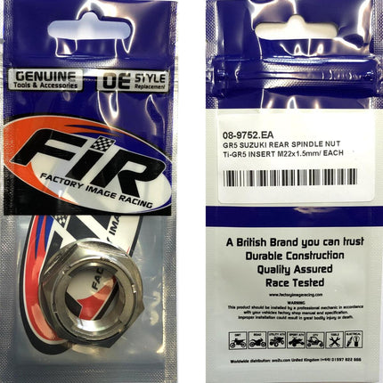 GR5 Suzuki Rear Spindle Nut, Ti-GR5 Insert M22x1.5mm / Each, 64721-13K00