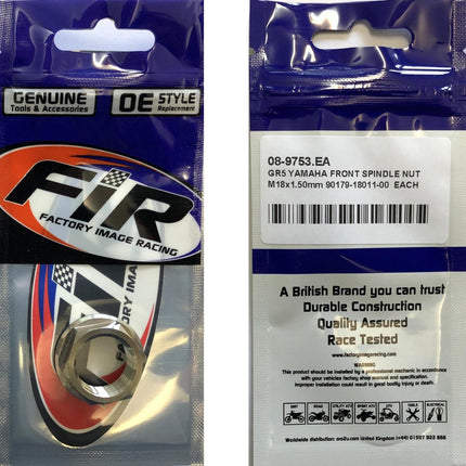 GR5 Yamaha Front Spindle Nut, M18x1.50mm 90179-18011-00 Each 92210-0065