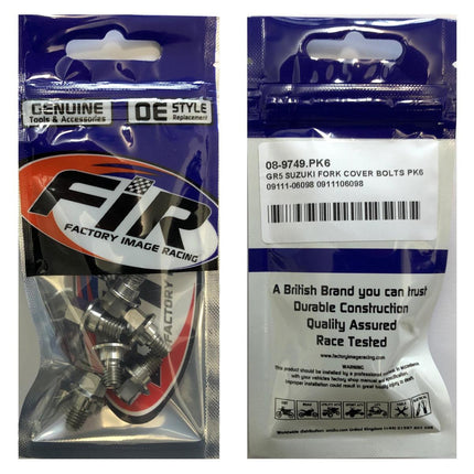 GR5 Suzuki Fork Cover Bolts PK6, 09111-06098 0911106098