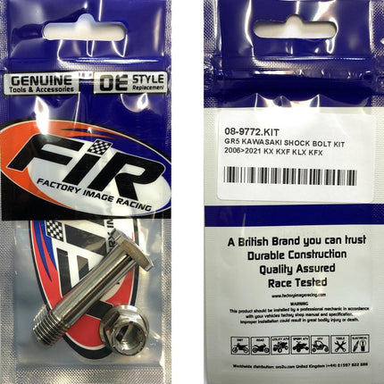 GR5 Kawasaki Shock Bolt Kit, 2006>2021 KX Kxf KLX Kfx, 92154-0512 92153-0937