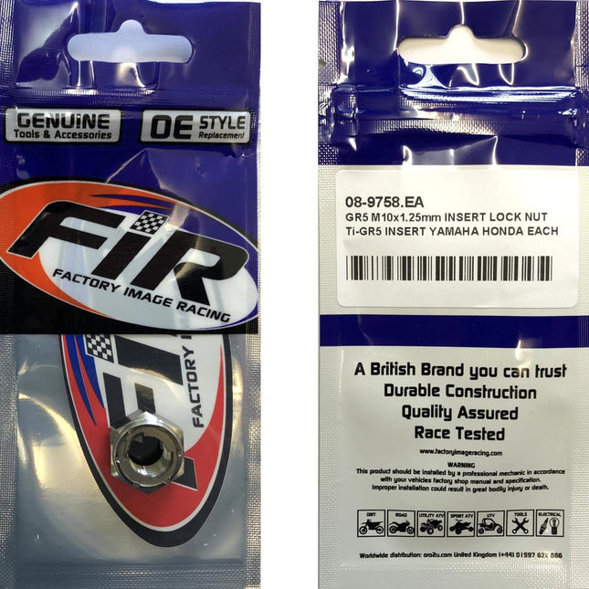 GR5 M10x1.25mm Insert Lock Nut, Ti-GR5 Insert Yamaha Honda Each, 90185-10012 90306-KZ4-711