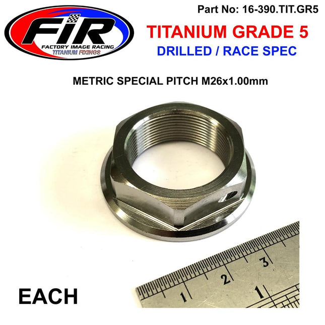 GR5 M26x1.00mm Stem Nut Each, Titanium / CRF CR, / Cnc