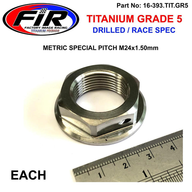 GR5 M24x1.50mm Stem Nut Each, Titanium / KX Kxf RM Rmx Dr CR Xr, / Cnc