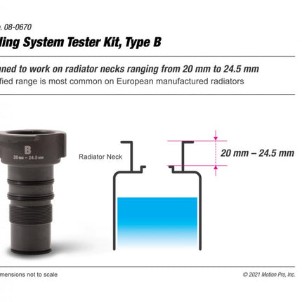 Cooling System Tester Euro Radiator 20-24.5mm Motion Pro 08-0670