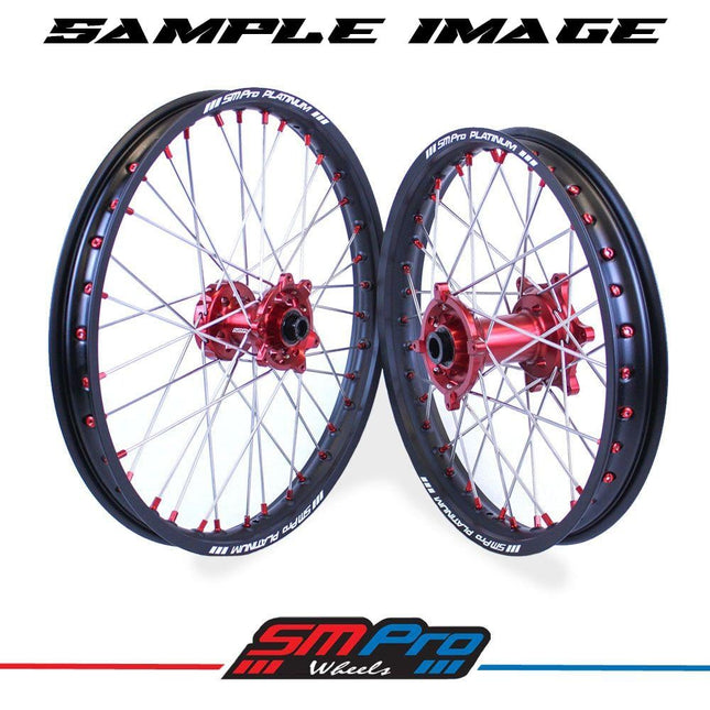 18x2.15 Wheel Gasgas Blk/red/sil, Black Rim, Red Hub, SP052.03.84.01.99 Nickle Nipples