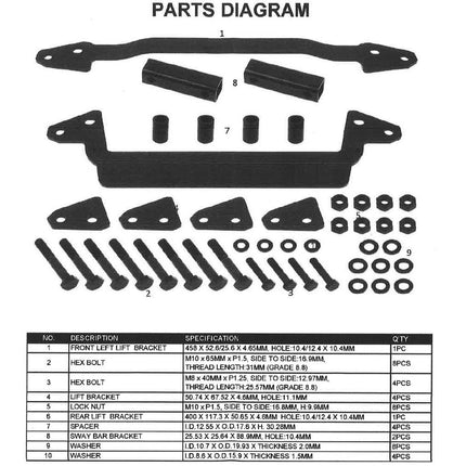 Lift Upgrade Kit Brute Force 05-16, Bronco AT-12845, KLK750-50