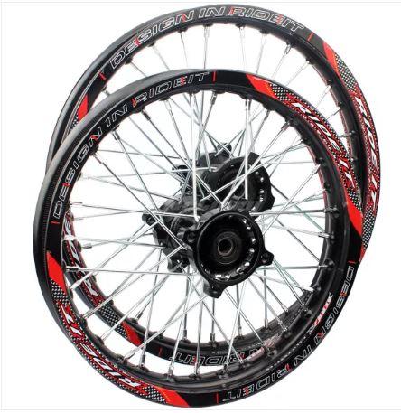 WHEEL SET 1.85 x 14 & 1.60 x 17, 90cc 110cc 125cc 140cc CRF70 XR50 Pit dirt bik Bike MotorcycleBlack